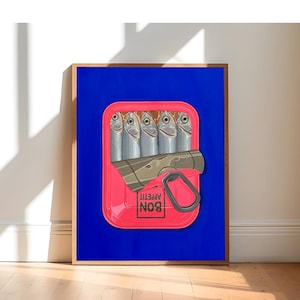 Wall Art, Sardines Print, Sardines Art, Art Decor, Living Room Decor, Bedroom Decor, Gift