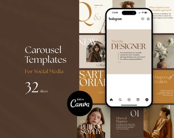 Luxury Marketing Carousel Templates, Canva templates, ad carousel, content creators, influencer, instagram ads, fashion beauty and retail
