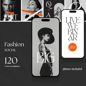 Fashion Social Posts, Stylish Instagram Stories, Stylist Canva Templates, Influencer, Beauty and Style templates, luxury social media