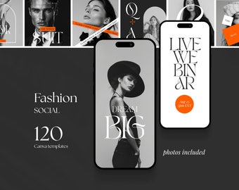 Fashion Social Posts, Stylish Instagram Stories, Stylist Canva Templates, Influencer, Beauty and Style templates, luxury social media