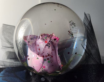 Pink Rose Snow Globe