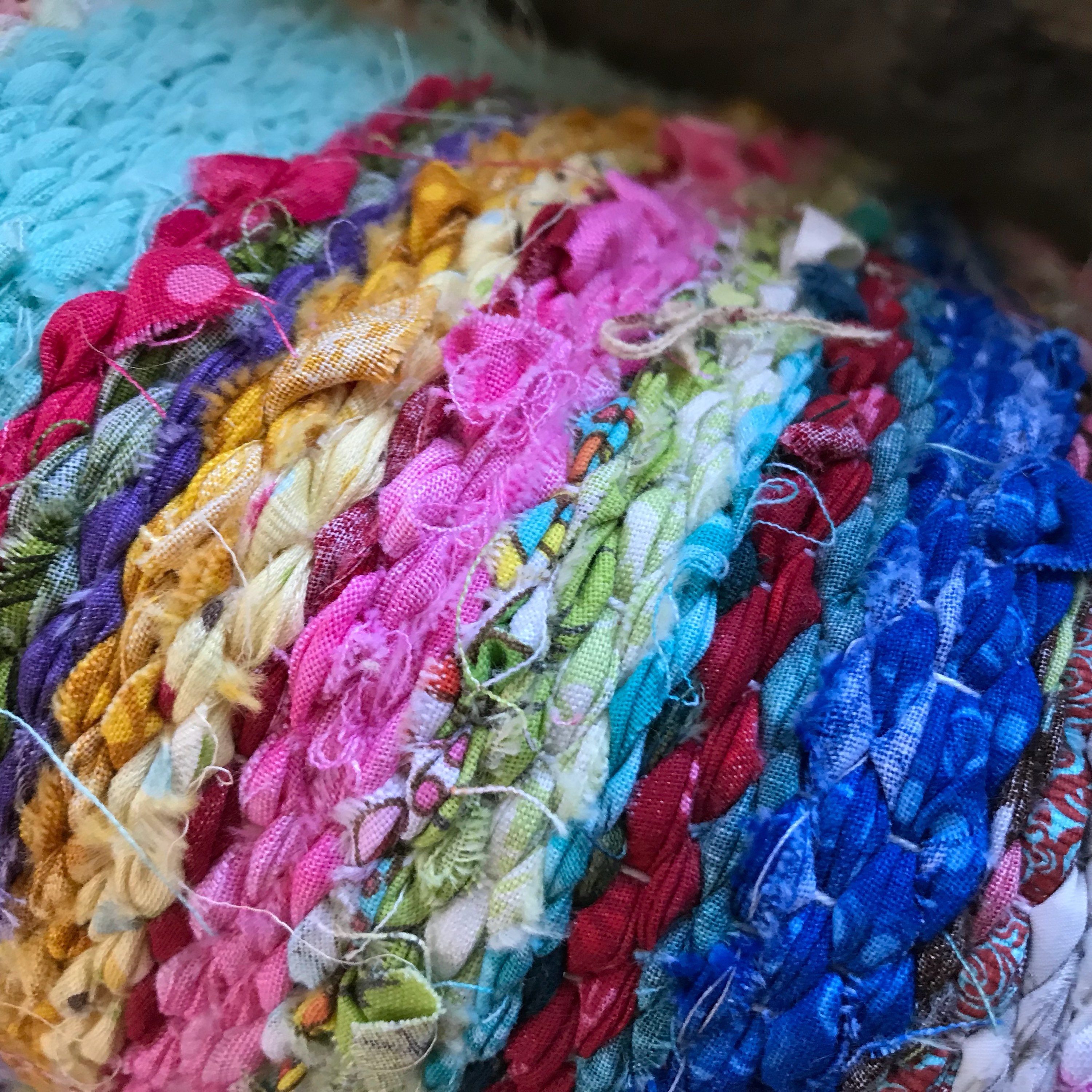 Country Cottage Small Handmade Rag Rug Table Mat in Bright | Etsy