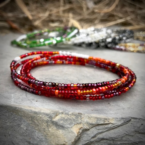 Genuine Murano glass seed bead, multi wrap bracelet-your choice of color