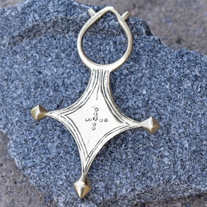 Beautiful Brass Tuareg Cross ~ 85mm ~ double sided