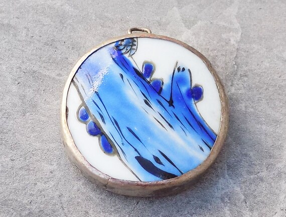 Asian porcelain shard framed charms photos 218