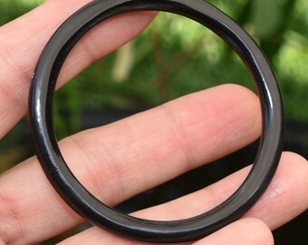 Unique Black Horn O Ring Donut Pendant Focal Link 55mm