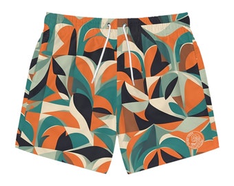 High Tide Supply Co. Groovy Geometrisch inspirierte Boardshorts | Retro-Bademode