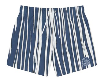 High Tide Supply Co. Pantalones cortos a rayas de abedul azul / Trajes de baño listos para la playa