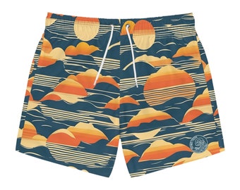 High Tide Supply Co. Shorts de playa inspirados en el atardecer / Trajes de baño listos para la playa