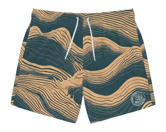 High Tide Supply Co. Topographic Inspired Board Shorts | Adventure-Ready Swimwear