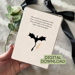 Vierter Flügel Kindle Hülle Einsatz: Xaden & Violet Dragon Design (digitaler Download)