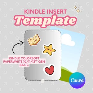 Sjabloon voor Kindle-hoesje: DIY Paperwhite 10e/11e/12e generatie & Colorsoft. Canva-framesjabloon.