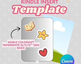 Kindle Case Insert Template: DIY Paperwhite 10th/11th/ 12th gen & Colorsoft. Canva frame template