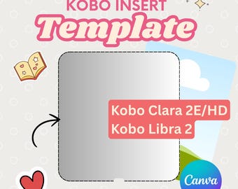 Kobo Case Einlegevorlage | DIY Kobo Libra 2, Clara 2E/HD (Canva, Digital Download)