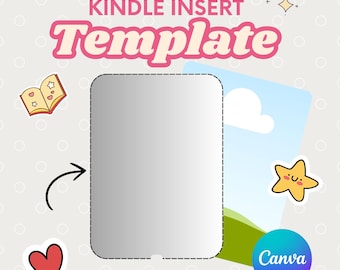 Kindle Case Insert Template: DIY Paperwhite, Scribe, Colorsoft (Canva Editable, Digital Download)
