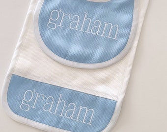 Bib & Burp Cloth Name graham