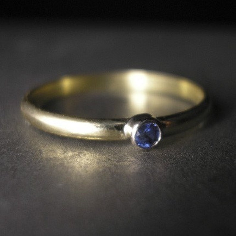 Stackable Sapphire 14K Gold Ring - Etsy