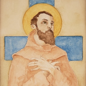 Saint Francis of Assisi Watercolor Painting