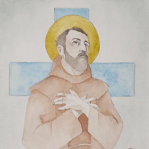Saint Francis of Assisi Watercolor Painting