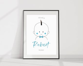 Personalized Child&#39;s First Haircut Keepsake Digital Printing - Baby Room Digital Card - Baby&#39;s First Haircut Custom Baby Gift First Hair