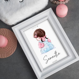 Impresión digital personalizada del primer corte de pelo del niño - Tarjeta digital para la habitación del bebé - Primer corte de pelo del bebé Regalo personalizado para bebé Primer corte de pelo