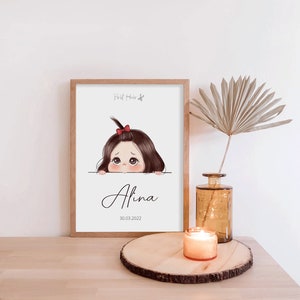 Personalisiertes Kind erste Frisur Andenken Digitaldruck - Baby Zimmer Digitale Karte - Baby's erste Frisur Benutzerdefinierte Baby Geschenk erste Haare