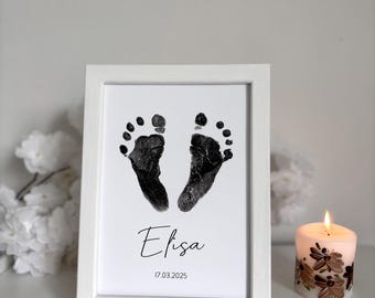 Handprint Footprint Photo Art  | Customised Baby Keepsake | Personalised Baby Gift | New Mum Dad Gift | Baby Shower | New Baby gift