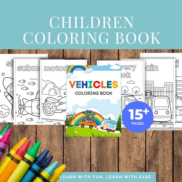 Children Coloring Book | coloring book | coloring pages | instant download | gifts for kids | busy book | kindergarten books | printables