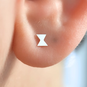 Dainty Sterling Silver Double Triangle Stud Earrings