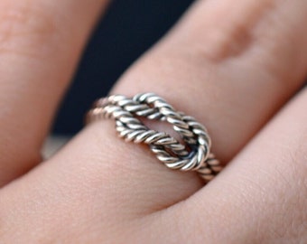 Sailer knot ring mountain rock climbing ring in sterling silver for women or men