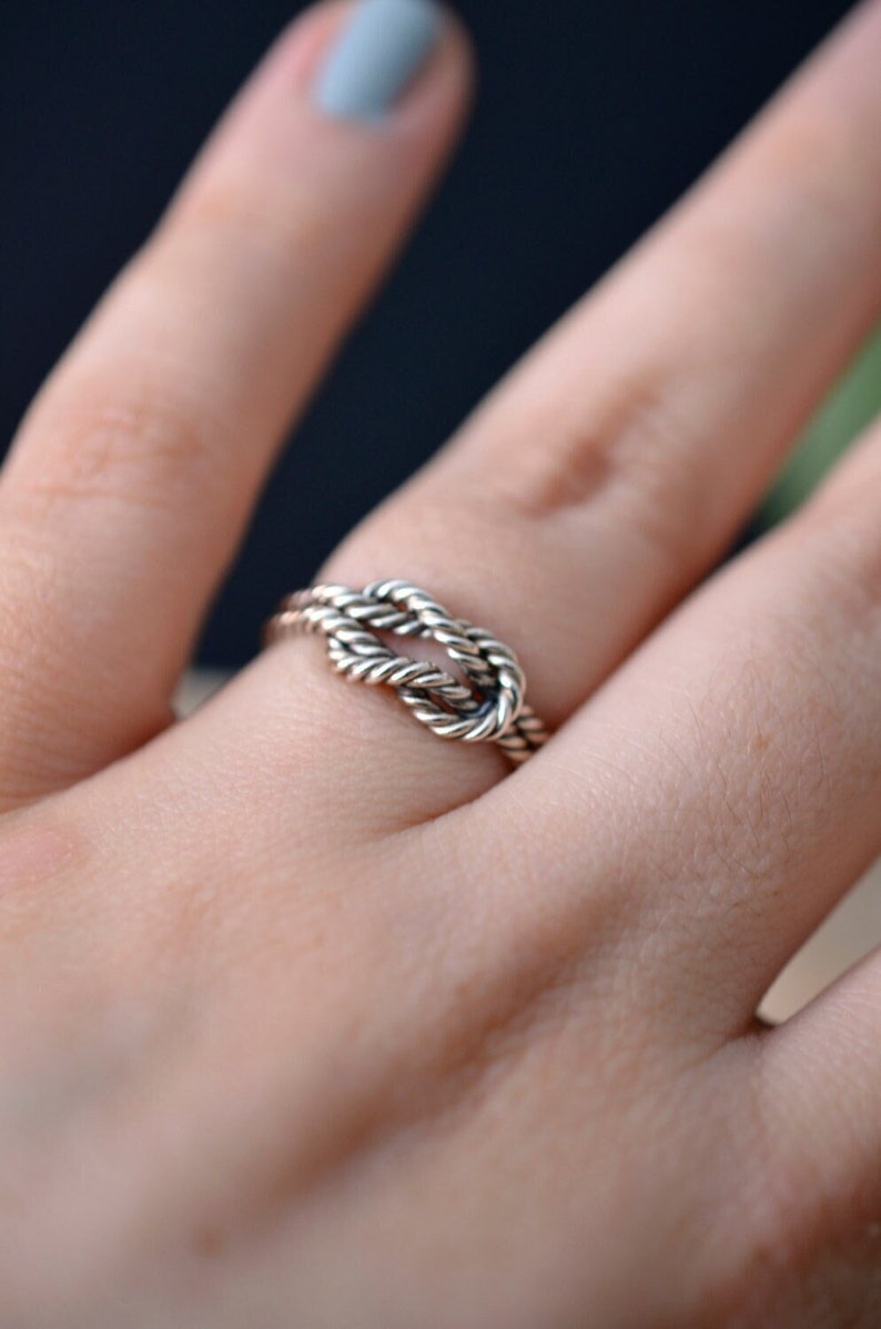Sailer knot ring mountain rock climbing ring in sterling silver for women or men image 1