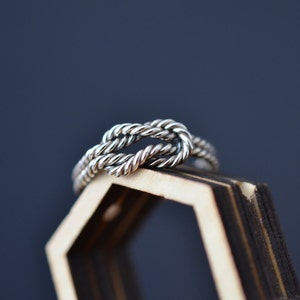 Sailer knot ring mountain rock climbing ring in sterling silver for women or men image 2