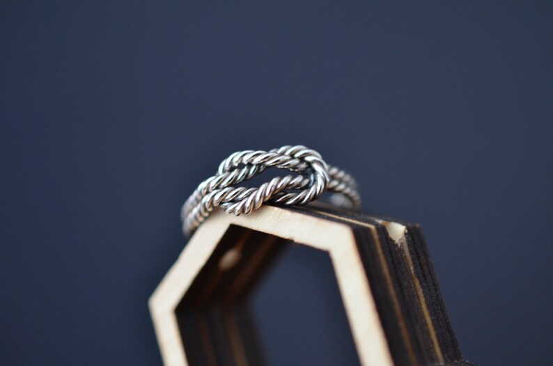Sailer knot ring mountain rock climbing ring in sterling silver for women or men image 2