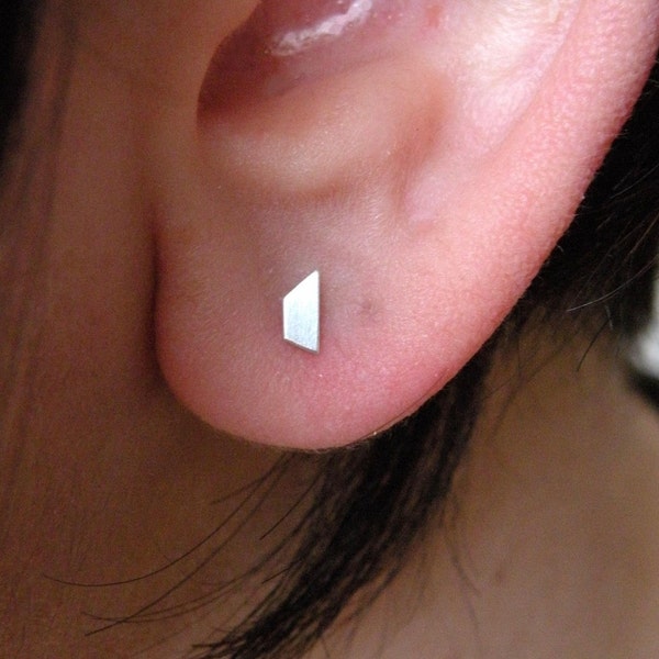Stud earrings, geometric silver stud earrings, minimalist earrings, dainty earrings, gift for her