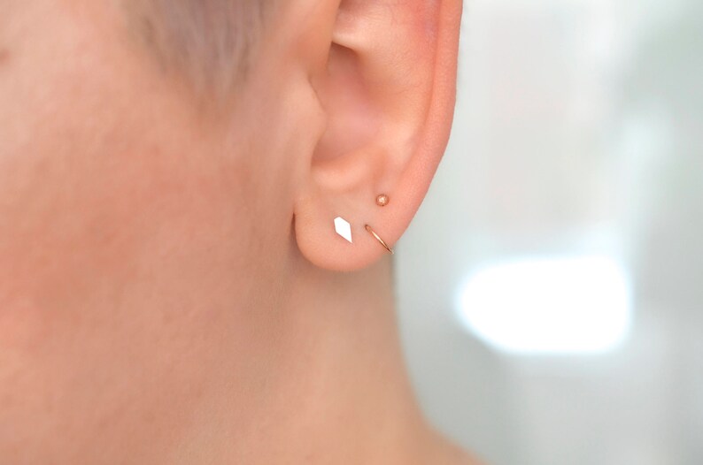 Stud earrings, geometric earrings, dainty earrings, triangle earrings, gift for her image 3