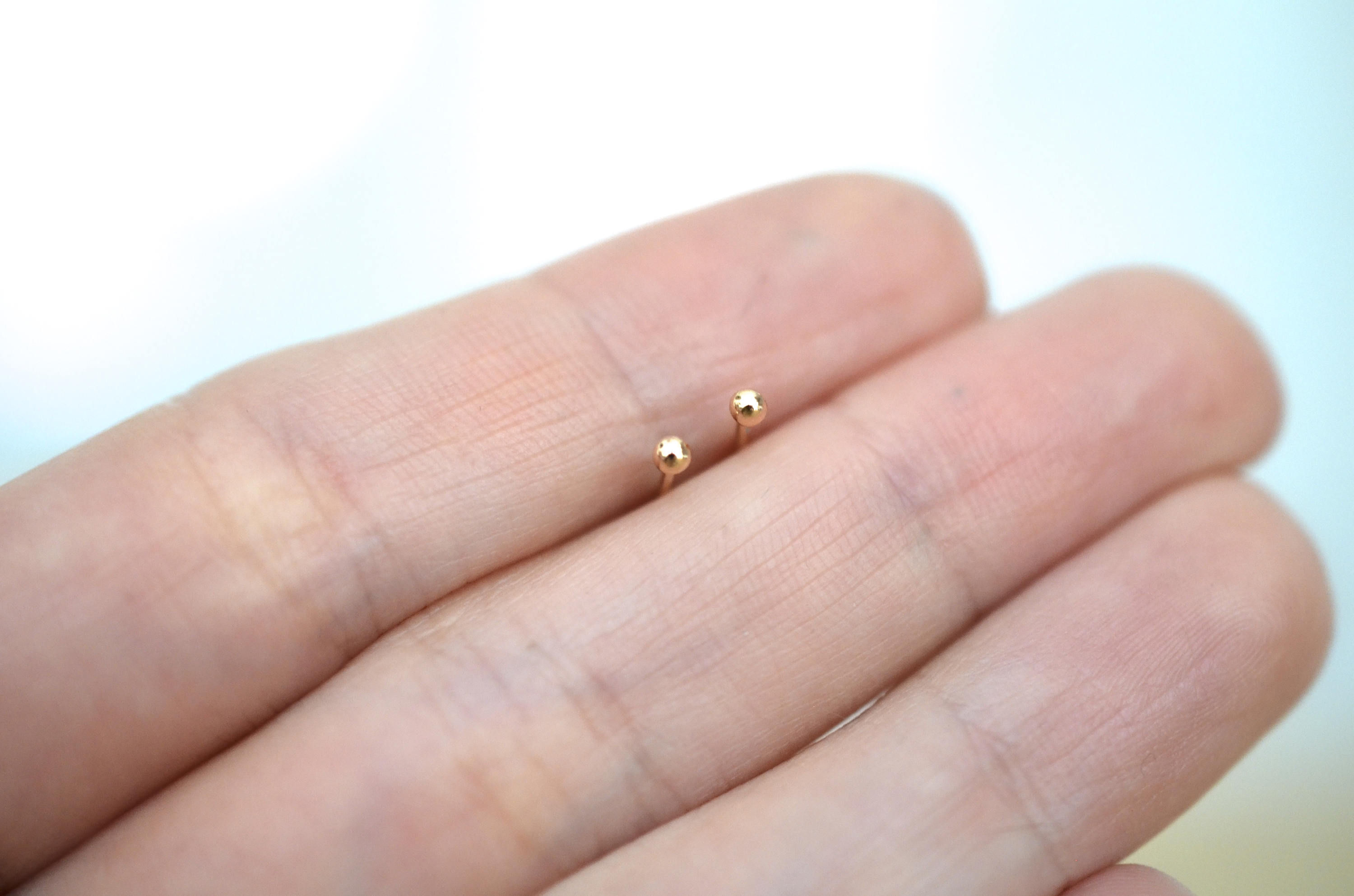 Gold dot stud earrings gold ball earrings 14k yellow gold Etsy