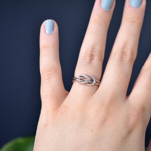 Sailer knot ring mountain rock climbing ring in sterling silver for women or men image 3