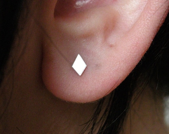 Stud earrings, minimalist earrings, gift for her, geometric earrings, diamond shape earrings, gift for her