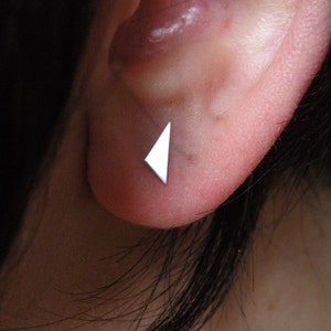 Sterling Silver Triangle Stud Earrings: Minimalist Geometric Jewelry