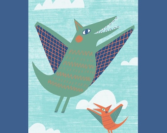 Pterodactyl Dino Print