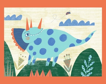Triceratops print for kids room