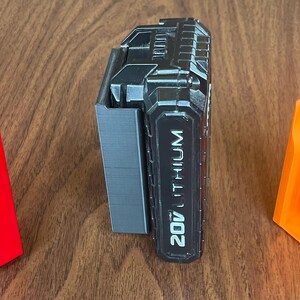 Porter Cable 20V Battery Holder: Wall Mount Garage Organizer (4x)