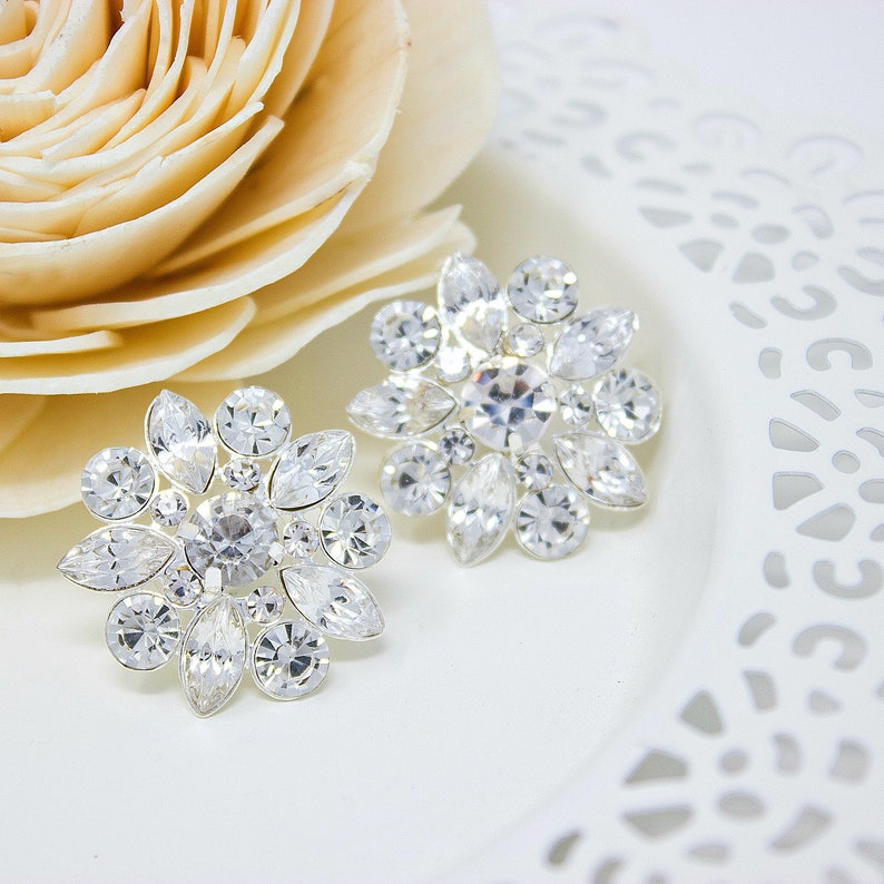 vintage style Vintage Rose Collection bridal shoe clips Silver crystal shoe clips for wedding shoes and Bridal shoes Wedding shoe clips