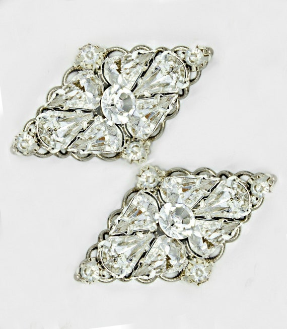 Small Bridal Hair Clips Silver Crystal Wedding Hair Clips Etsy