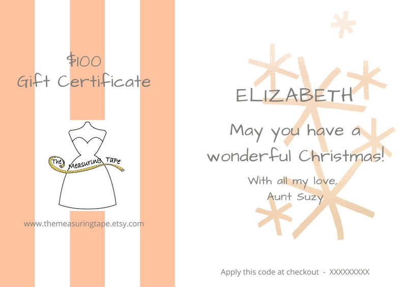 Customisable Gift Certificate Choose your own amount. image 2