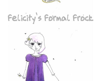 Paper Sewing Patterns for Girls - Felicity's Formal Frock A-line dress with puffed sleeves and back zipper (MULTI SIZES)