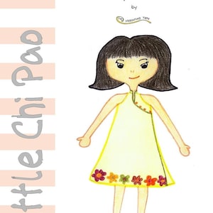 PDF Sewing Patterns for Girls Little Chi Pao Wrap Dress with mandarin collar in MULTI SIZES Festive image 10