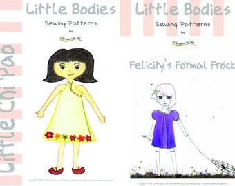 PDF Sewing Patterns for Girls Bundle - Little Chi Pao & Felicity's Formal Frock in MULTI SIZES