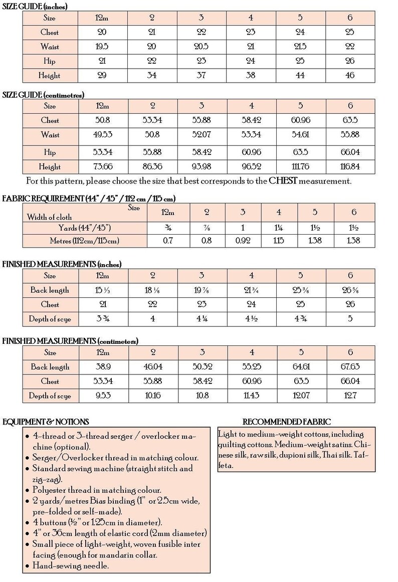 PDF Sewing Patterns for Girls Little Chi Pao Wrap Dress with mandarin collar in MULTI SIZES Festive image 4