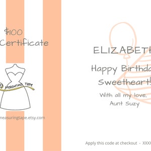 Customisable Gift Certificate Choose your own amount. image 1